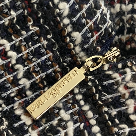 -KARL LAGERFELD tweed business casual party midi dress size  10 - Picture 7 of 10